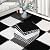12 Pcs Plush Interlocking Carpet Tiles, Non-Toxic Foam Carpet Tiles for Toddler Baby, Machine-Washable, Anti-Slip, EVA Foam Interlocking Tiles for Floor, Nursery, Playroom, Grey White Black