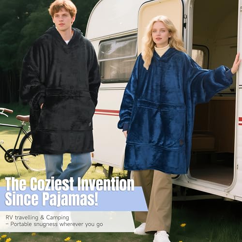 Image of Catalonia Oversized Hoodie Blanket Sweatshirt, Comfortable Sherpa Giant Pullover with Large Front Pocket for Adults Men Women Teenagers Wife Girlfriend