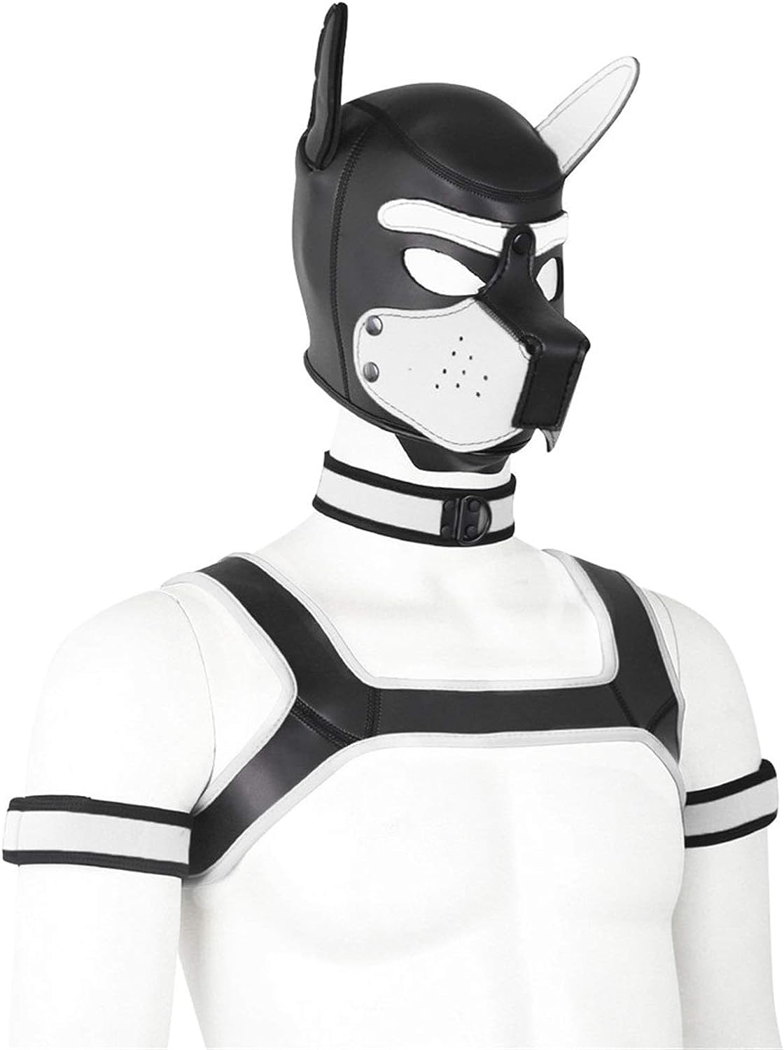 taxekoz Role Play Dog Party Mask, Soft Latex Dog Mask with Ears, Puppy Mask for Cosplay Party Masquerade Set (Contain: Mask