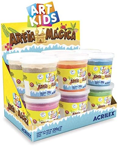 Massa Areia Mágica, Acrilex, Roxo, 550G, Com Moldes,