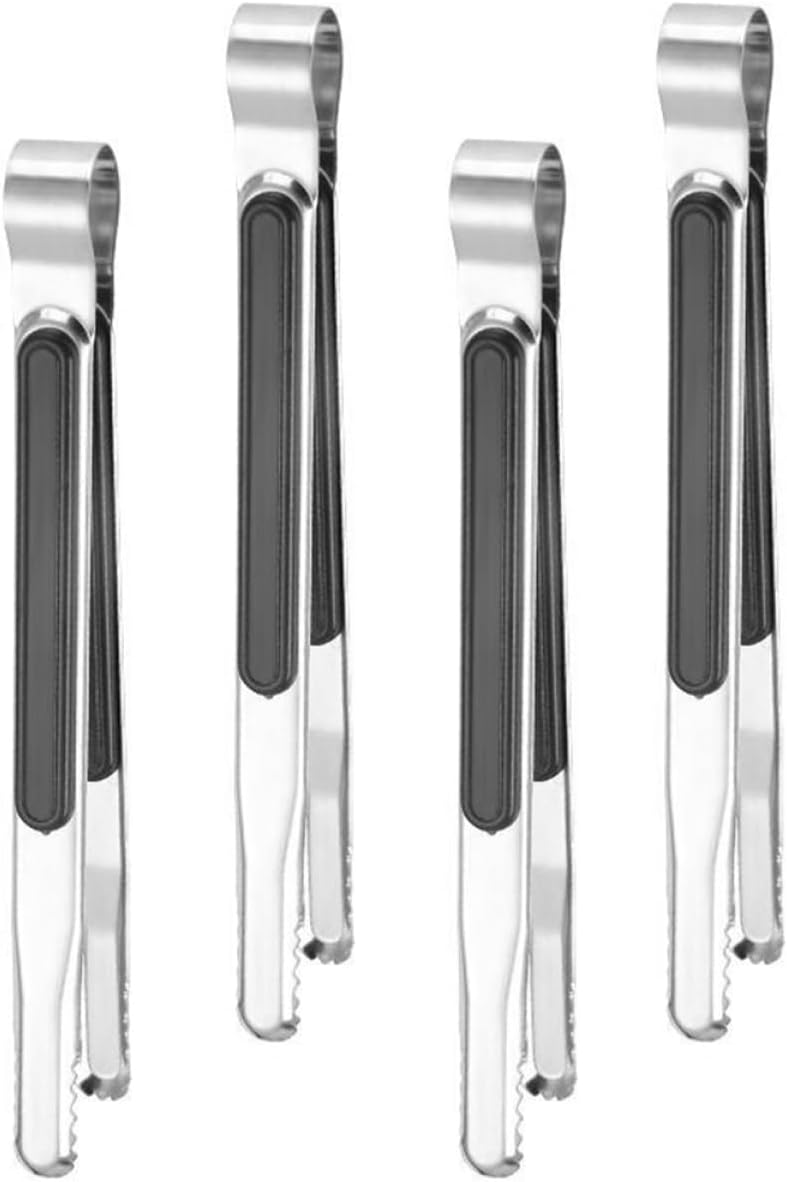 Mikikit 20pcs Ergonomic Food Tongs Non-slip Bbq Kitchen Grilling Utensils for Cooking Serving and Toasting Stainless Steel Design for Easy Handling and Cleaning
