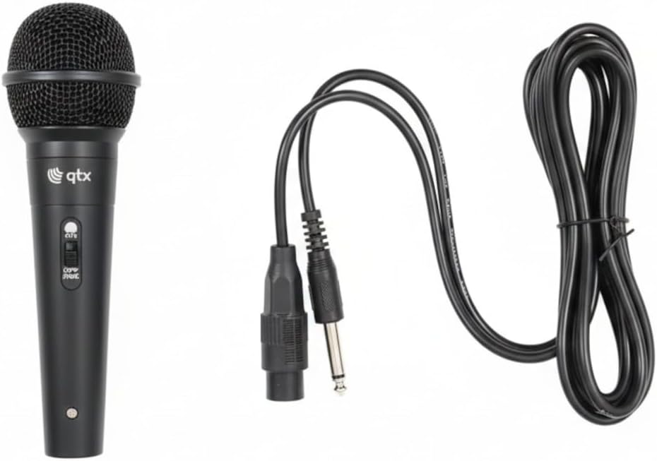 Handheld Dynamic Microphone Professional Vocal & PA Microphone with XLR to 6.3mm Jack Lead Clear Sound, Durable Build & Easy On/Off Control for Singing, Speech & Stage Use