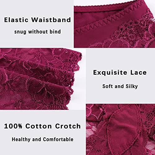 Moonlight Elves 9144-6 Women'S Lace Underwear Plus Size Boyshorts Soft Hipster Panties Comfort Sexy Sheer Panty thumb #5