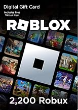 Roblox Code- 2200 Robux Roblox 2200 Credit + Bonus Exclusive Virtual Item Code Only