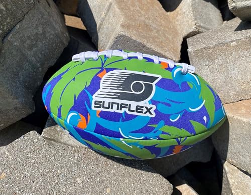 Sunflex® Neopren American Football Tropical Wave | sehr griffig und lässt Sich ideal Werfen und Fangen | Ball weich und leicht für den Strand und den Garten | extrem robust und für Jede Altersgruppe
