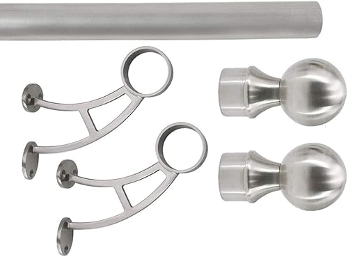 Kit de riel de pie de montaje en barra sólida (a medida), tubo de acero inoxidable cepillado, soporte de riel de pie de montaje en barra, tapa final