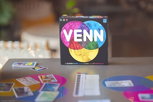 Miniatura 5 de Venn Juego de mesa | Juego familiar para más de 2 jugadores | Variaciones de juego cooperativas y competitivas | Juego creativo de asociación de