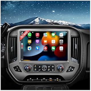 13.1" QLED Car Radio Stereo Upgrade for Chevy Silverado & GMC Sierra 2014-2018, 8-core Head Unit 4GB+64GB with CarPlay/Android Auto,2K Touch Screen and 1080P Backup Camera (4+64 Silver)