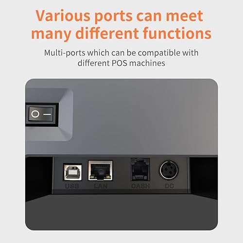 Miniatura 8 de Bisofice Impresora térmica de recibos 3.150 in escritorio impresión térmica directa conexión USB+LAN de alta velocidad con cortador automático