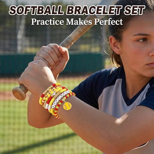 image for NextArt Softball Bracelets for Women Mom Softball Team Gifts Beaded Br