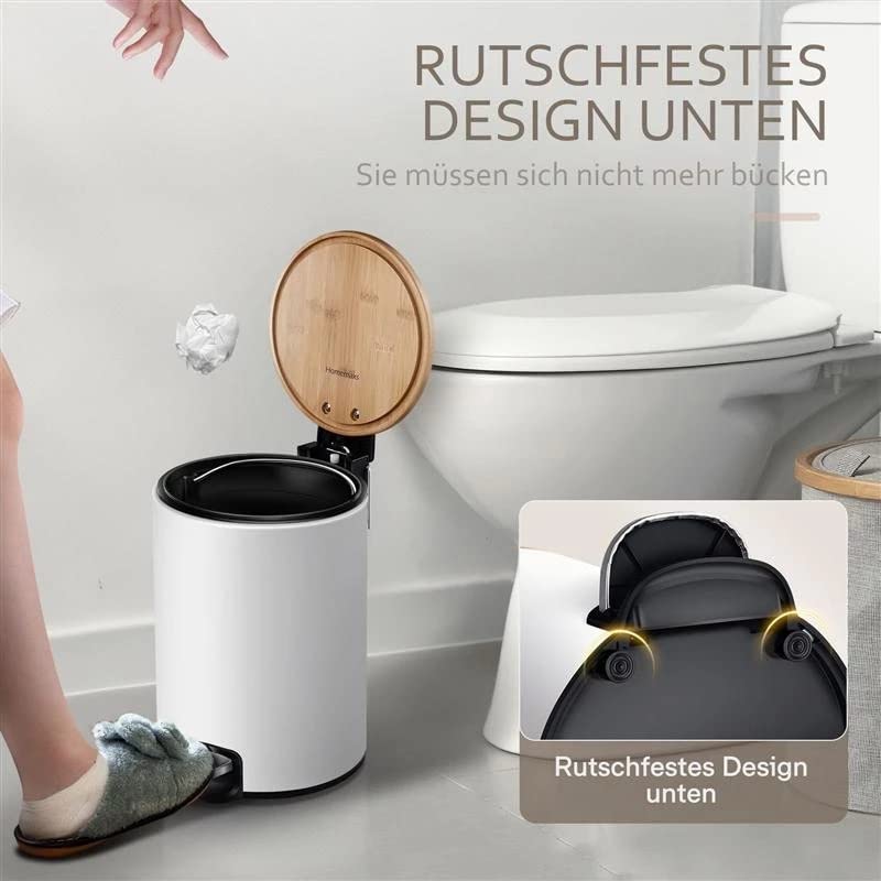 Cubo de basura de acero inoxidable rectangular con contenedor interior 5