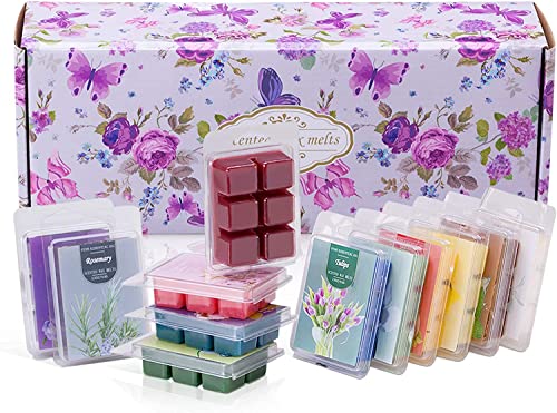 Scented Soy Wax Melts | Set of 12 Assorted 2.5oz Wax Cubes/Tarts | Home Fragrance for Candle Wax Warmer | Bulk Value