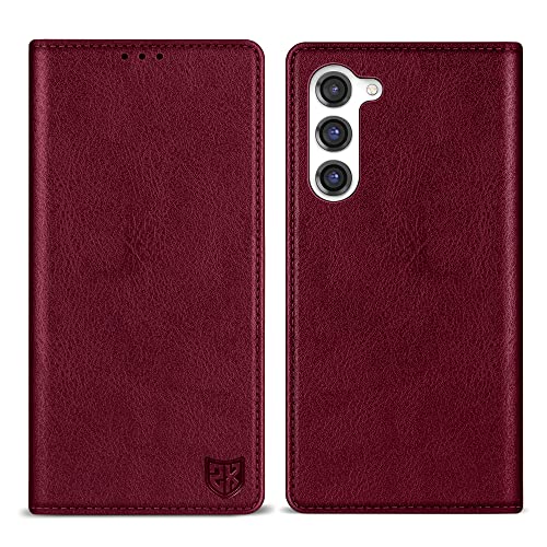 Image of ZZXX for Galaxy S23 Plus Wallet Case Strong Magnetic 6.6 inch,Wine Red