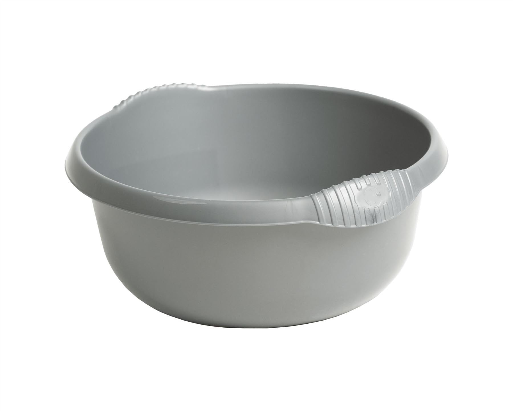 Concept4u Silver Plastic Washing Up Bowl 28Cm Round Basin Bowls With Moulded Handles Multi-Purpose Mixing Bowls Kitchen Vegetable Washing Bowls Sink Tidy Organizers
