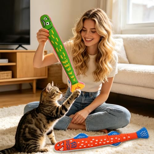 Gatos peluche suave interactivo y chillon de 50 cm para el ejercicio y juego de gatito activo 3