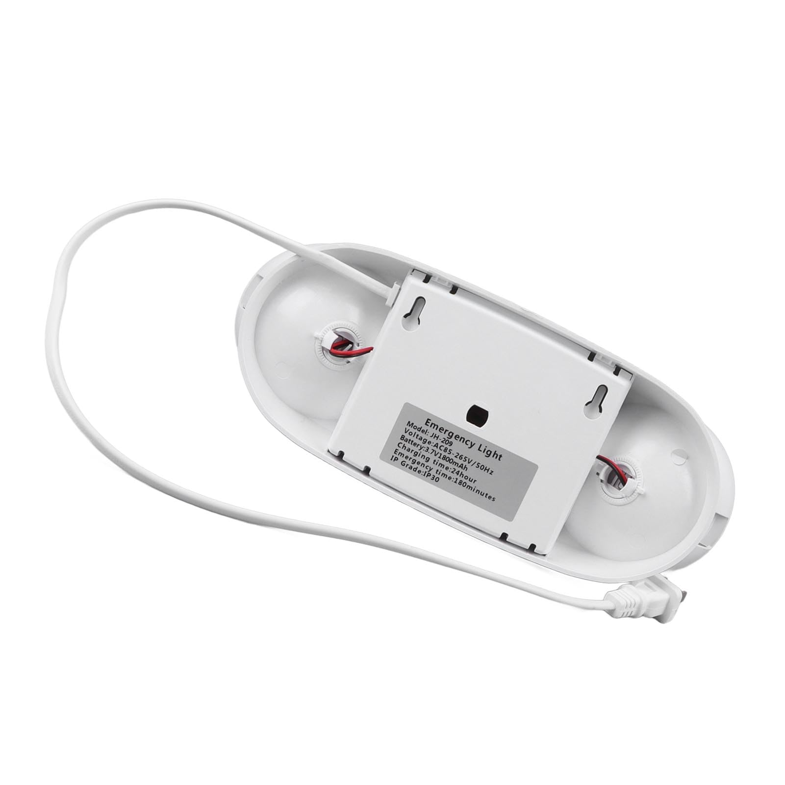 LED Emergency Light with 2 LED Lamps, 1800mAh Battery, Energy Efficient for Ceiling, Wall, and Hang Mount, Wide Voltage Range, ABS Material