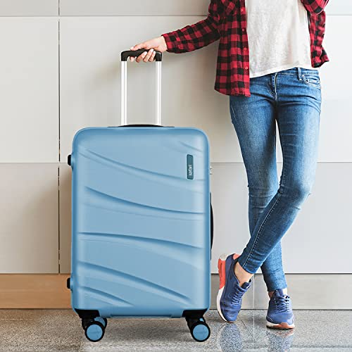 Image of Safari 3Pc Polycarbonate Persia Set-55+65+77 Cms Small, Medium & Large Size (Cabin & Check-in) 8 Wheels Luggage /Speed Wheel Suitcase /Trolleys (Pearl Blue)