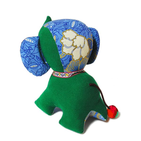 油絵 象 仔象 ぬいぐるみ 可愛い グリーン 41TJPe3NfKL.jpg_BO30,255,255,