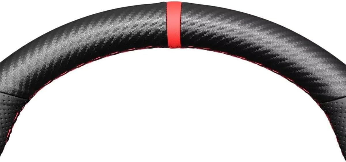 Loncky Black Genuine Leather Custom Steering Wheel Cover for Subaru Forester 2009 2010 2011 2012 2013/ Subaru Impreza 2008-2011/ Subaru Impreza WRX 2008-2014/ Subaru Legacy 2008 2009 Accessories