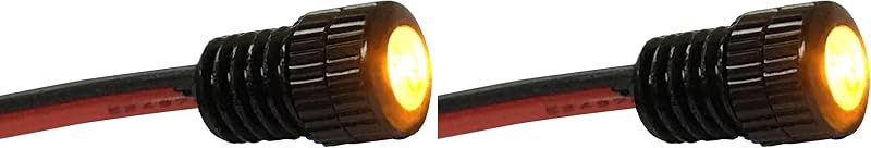 Luz LED Bolt Oznium de embutir 12 V para para-choque, grade e interior – 6 mm, preta, LED âmbar, 2 unidades