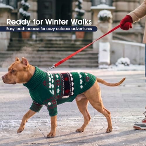 Image of IECOii Warm Dog Sweater, Turtleneck Knitted Winter Clothes for Cold Weather