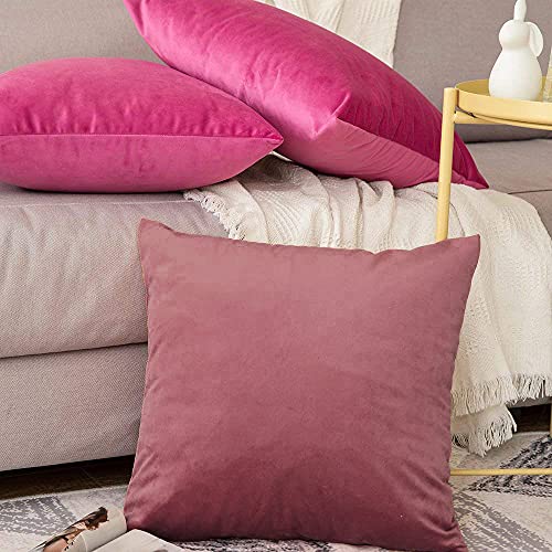 Image of Khooti Velvet Cushion Cover Pack of 1-32 inch x 32 inch / 81 x 81 cm - Jam - Soft Pillow Covers Cushion Case for Sofa Bedroom Livingroom Chair Car, Cushion Cover