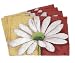 Tache Home Fashion DB9046PM-13 X 19 4 Piece Colorful Red Yellow White Daisy Floral Spring Decorative Tapestry Placemat Set for Kitchen Dining Table, 13x19, Loves Me Not Me Not,
