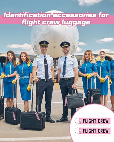 Image of Junkin 12 Pcs Flight Crew Keychain Airplane Aviation Keychain Flight Crew Luggage Tags Embroidered Key Ring