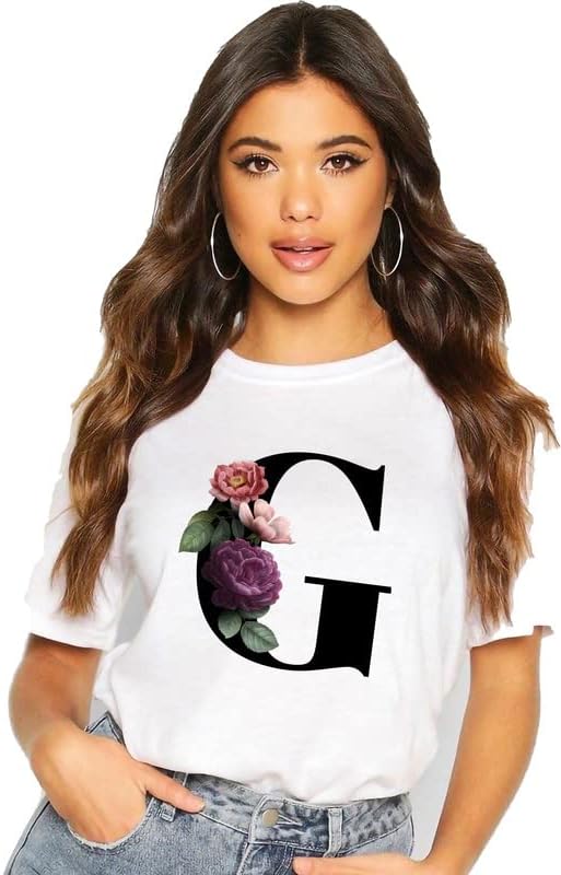 VLAMGraphic Alphabet Print A B C D E F G H I J K L M N O P Q R S T U V W X Y Z A to Z Unisex Oversized T-Shirt