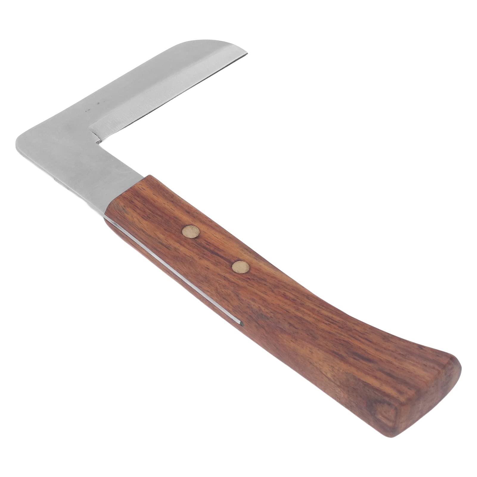 Haofy Hufmesser, Rechts-/Linkshand-Hufschneider, L-förmiges Hufschmied-Werkzeug mit Holzgriff für Pferde (einschneidig linkshändig)