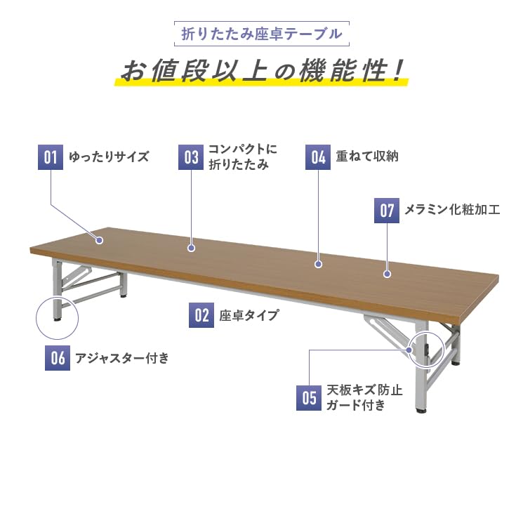 Amazon.co.jp: 折りたたみ座卓テーブル ローテーブル 会議机 長机 会議