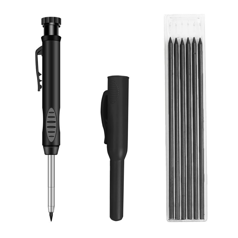 AKSIQIOL 3-Piece Tracer Pencil Set, Carpenter & Builder Pencils with Built-In Sharpener