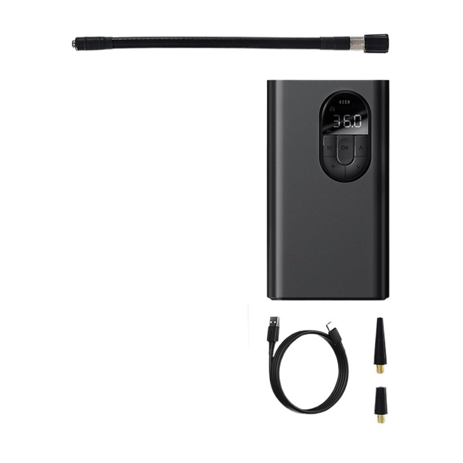 Compressore d'aria for auto Pompa di gonfiaggio elettrica for pneumatici con lampada a LED for motociclette Pompa gonfiabile portatile for pneumatici for biciclette(B)