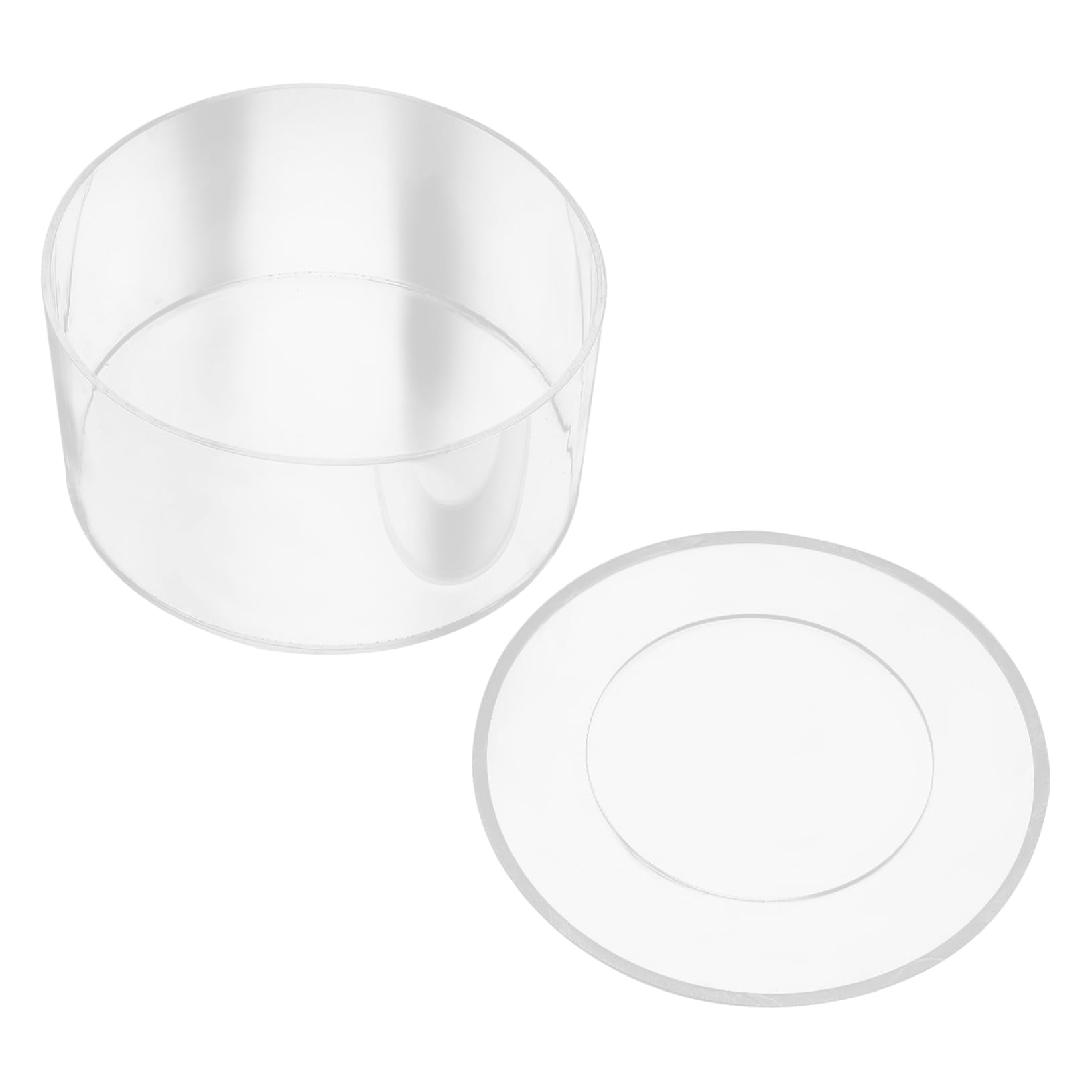 SECFOU Alzatina per Torte Rotonda in Acrilico Coperchio, 1 Pz | Riutilizzabile e Lavabile, Design Semplice Decorativo, per Compleanni e Matrimoni
