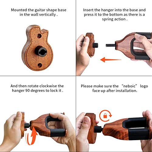 JHHDP Montoir en Bois Mount Guitar Hanger Titulaire Hook Keeper Suspension Suspension Facile à Installer - Les Beatles, Paul McCartney, John Lennon, RIngo Starr, George Harrison JHHDP Montoir en Bois Mount Guitar Hanger Titulaire Hook Keeper Suspension Suspension Facile à Installer – Image 6