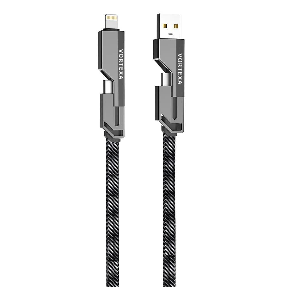 See full amazon price history chart for VORTEXA Quad Pro 4 in 1 Metal Flat Braided Indestructible Cable 1.5m 60W with type C, type C to C, Lighting to type A compatible for iPhones, iPads, Macbooks, Type C Laptops VORTEXA Quad Pro 4 in 1 Metal Flat Braided Indestructible Cable 1.5m 60W with type C, type C to C, Lighting to type A compatible for iPhones, iPads, Macbooks, Type C Laptops (B0D1YLMQQY) Amazon Price History, Amazon Price Tracker