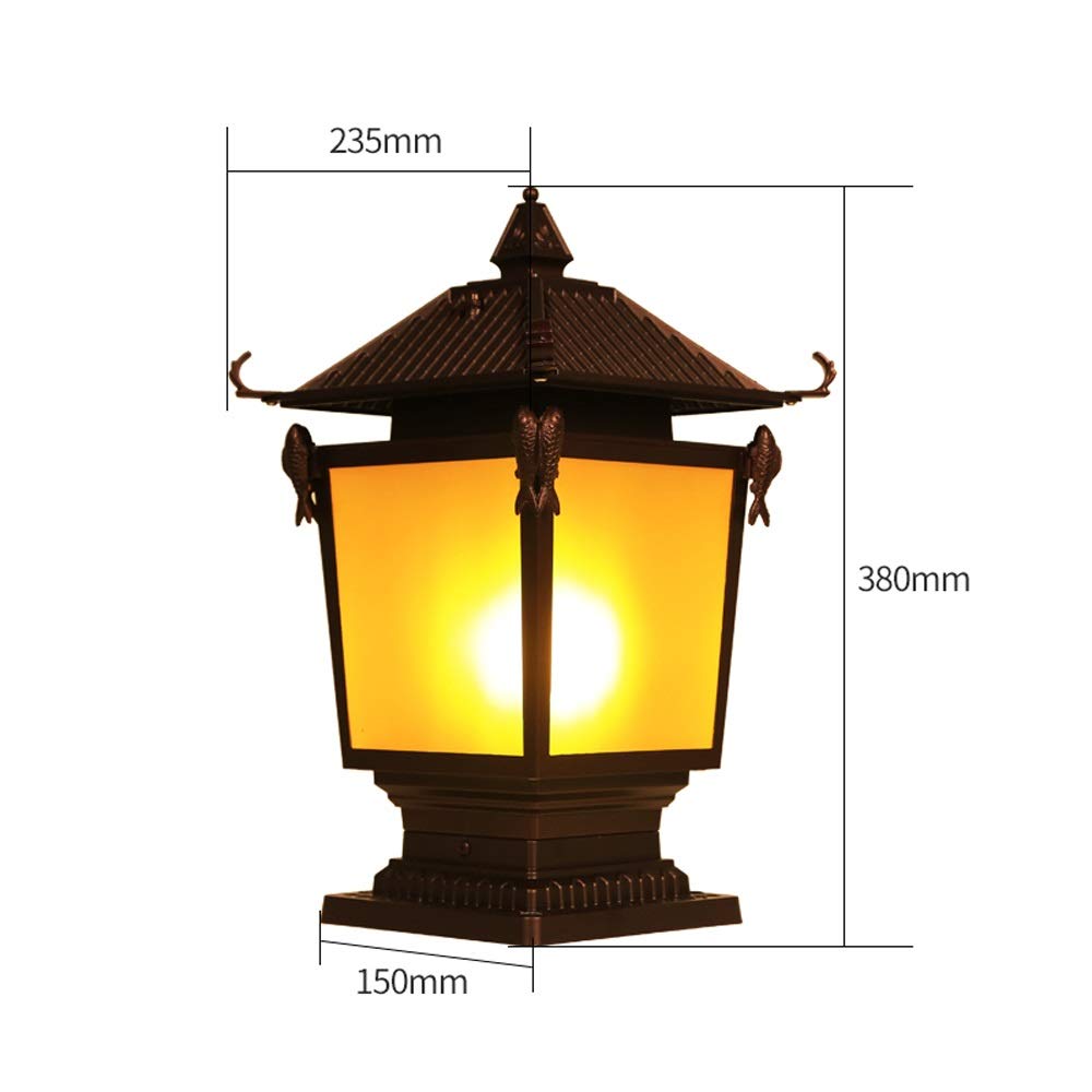 Tradycyjne latarnie zewnętrzne w stylu chińskim Kreatywne wodoodporne latarnie zewnętrzne Aluminiowa willa mieszkalna Countyard Ogrodowe lampy filarowe na podwórku Patio Deck Street Top Ciekawe