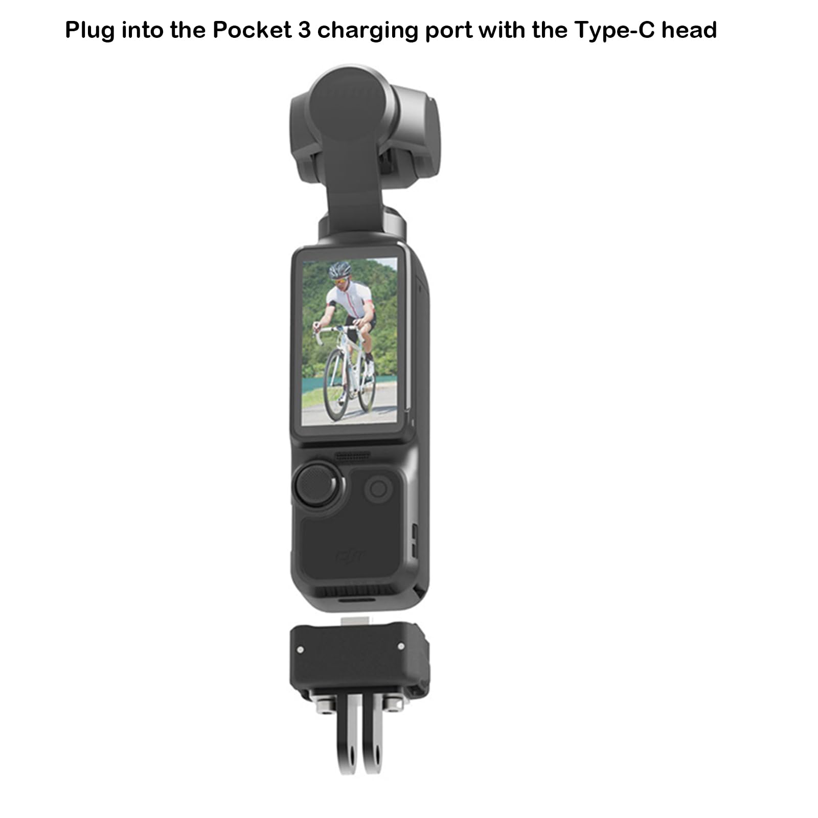 Adattatore di ricarica per DJI OSMO Pocket 3 Type-C Base di ricarica Dock Stand CNC in lega di alluminio con foro per vite da 1/4 e interfaccia pieghevole a due poli