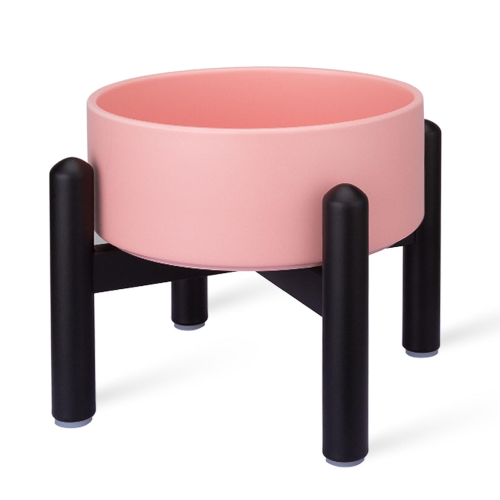 Gamelle pour Chien Surélevée en Céramique - Gamelle en Hauteur avec Support en Acier Inoxydable - Bol pour Petits et Moyens Chiens - 850 ML - Rose