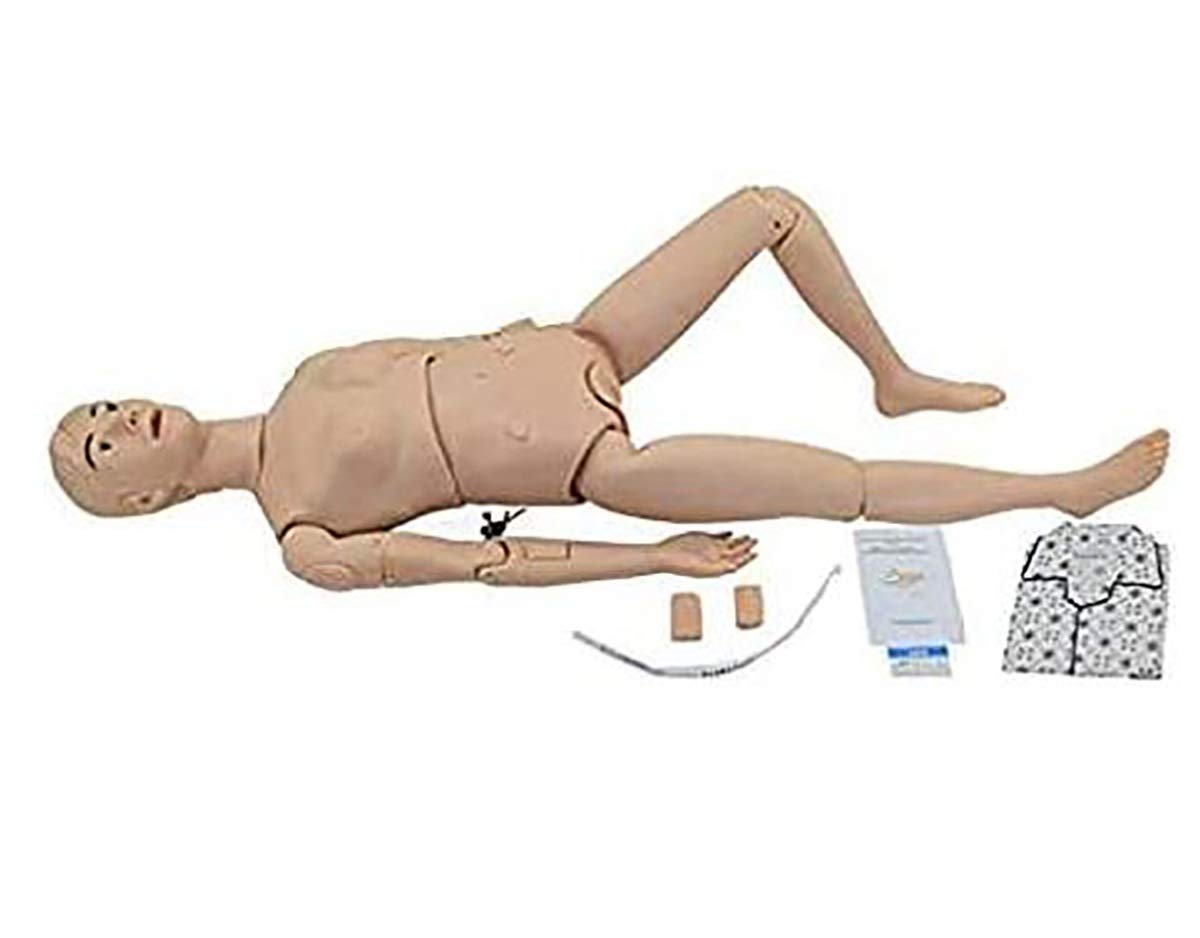 Mannequin Humain de démonstration,Mannequin de Soins Infirmiers d'enseignement de Soins aux Patients en PVC Taille réelle 170Cm pour la Formation médicale en Soins Infirmiers, Homme, Femme