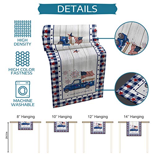 Patriotic Table Runner 70 Inches 4Th Of July Runner For Tables Truck American Flag Stars Independence Day Memorial Day Decorations Dinner Runner #TOP6