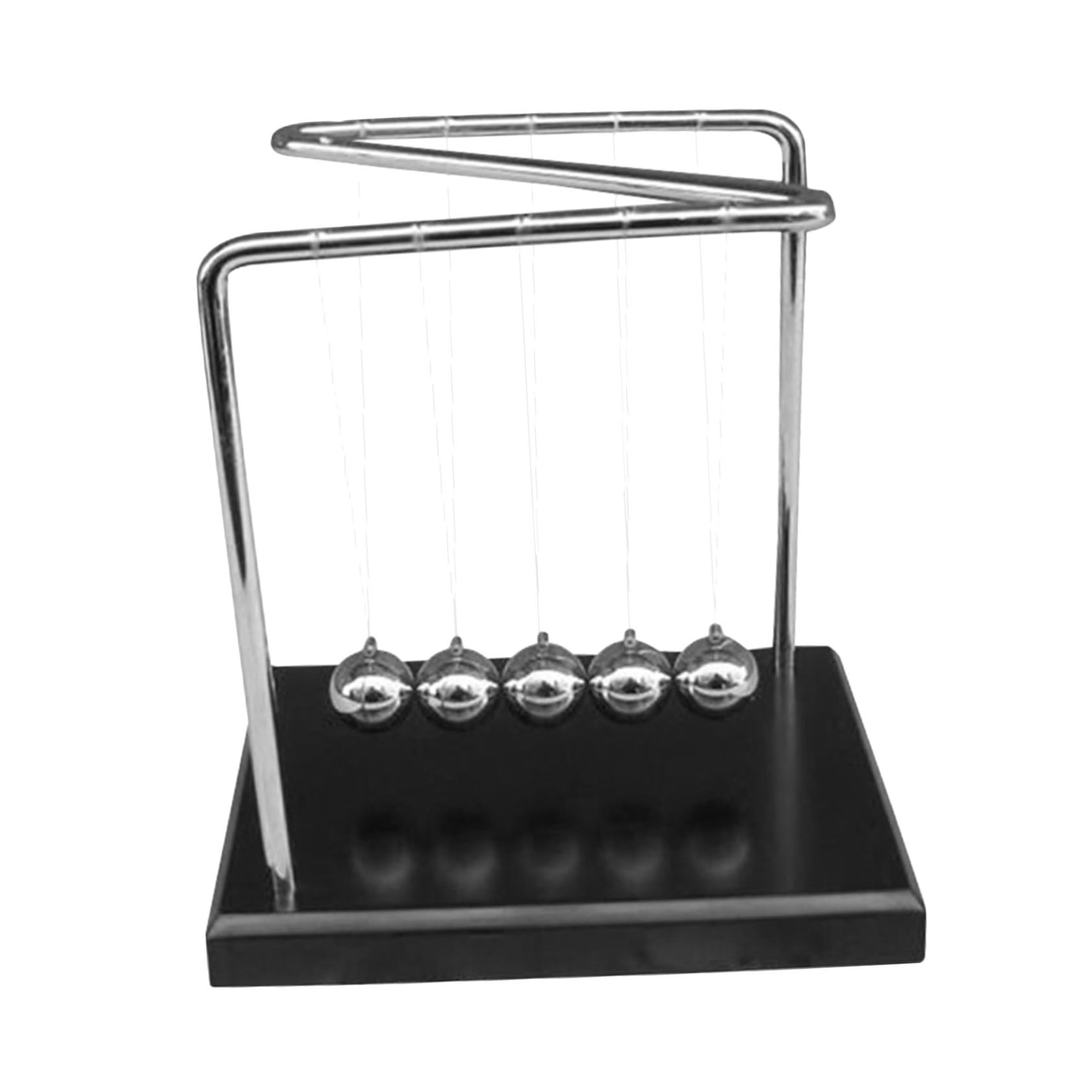 Kisangel Pendule de Newton Métal avec Base Bois pour Bureau Boule Oscillante Jouet Physique Perpétuel Décoration Scientifique pour Maison et École