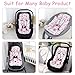 SWESEN Infant Car Seat Insert with 3 Strap Covers Set, Car Seat Head Support Baby for Girls, Soft 3 in 1 Baby Car Seat Cushion for Strollers, Bouncers, Swing, Floral