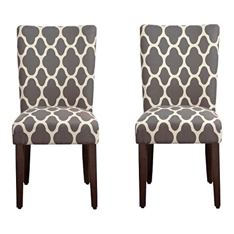 HomePop Silla de Comedor Parsons, Textil Gris, Pack de 2 Cover