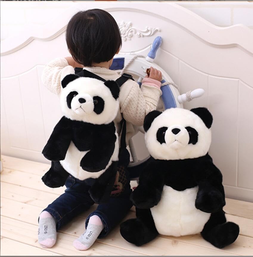 Image of Women Animal Teddy Bear Plush Backpack with Adjustable Straps (Panda)
