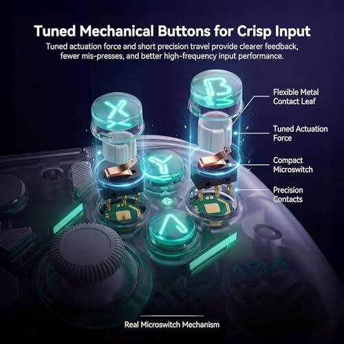 Image of Aolion gaming K20 Wireless Controller for Switch 2, Switch, PC with Dock | Hall Effect Joysticks and 3-Stage Hall Triggers, 1000Hz Polling, Bluetooth /2.4G /Wired, Modular Design, RGB Charging Dock