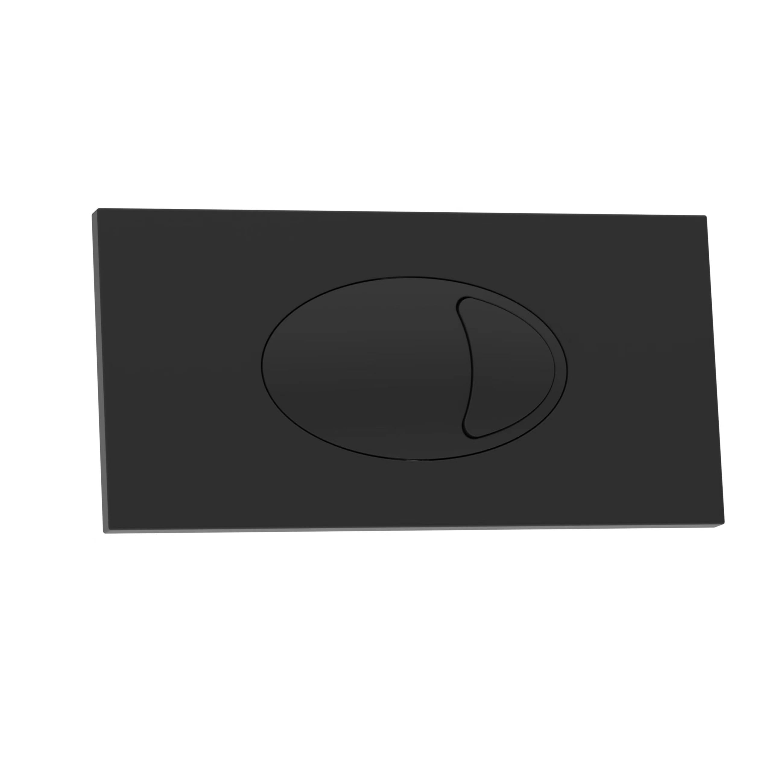 Flode Black Rectangle Push Button Flush Plate – Dual Flush Toilet Button – Concealed Cistern Flush Plate – Modern Bathroom Accessory
