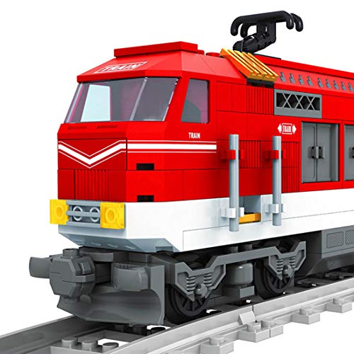 VPPI Technik Zug Eisenbahn Bausatz, City Personenzug Bausteine Modell mit Schienen, 588 Teile City Güterzug… – Bild 3