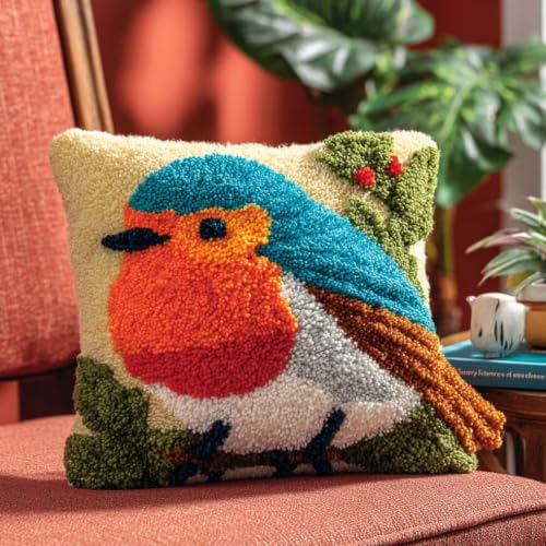 Kit de alfombras con gancho de pestillo de petirrojo navideño para decorar tu hogar