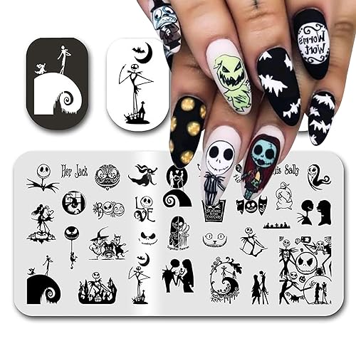 Halloween Nail Stamping Plates Nightmare Christmas Nails Stamping...